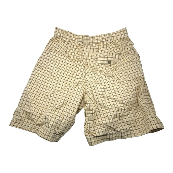 Vintage White Stag 12 Brown/Yellow Check Bermuda Short 28x8.5 Mom Shorts Casual - Picture 2 of 7